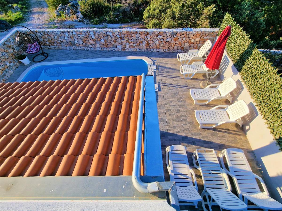 Anas Lagoon Holiday House With Pool At Azure Beach Drvenik Mali Zewnętrze zdjęcie